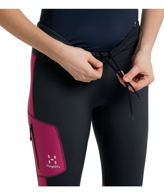 Haglöfs L.I.M Winter Tights W – Colanți compresivi de iarnă - Gri închis/roz