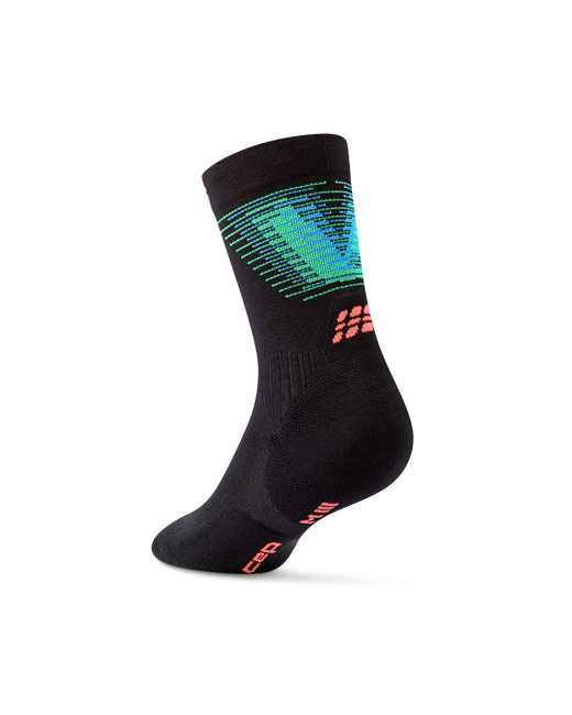 Șosete compresie CEP Run Edition Halo Mid Cut W - negru/verde | alergare
