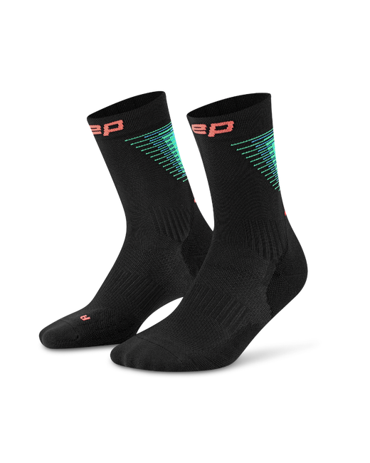 Șosete compresie CEP Run Edition Halo Mid Cut - negru/verde | alergare