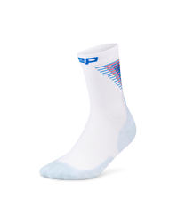 Șosete compresie CEP Run Edition Halo Mid Cut - alb/albastru | alergare