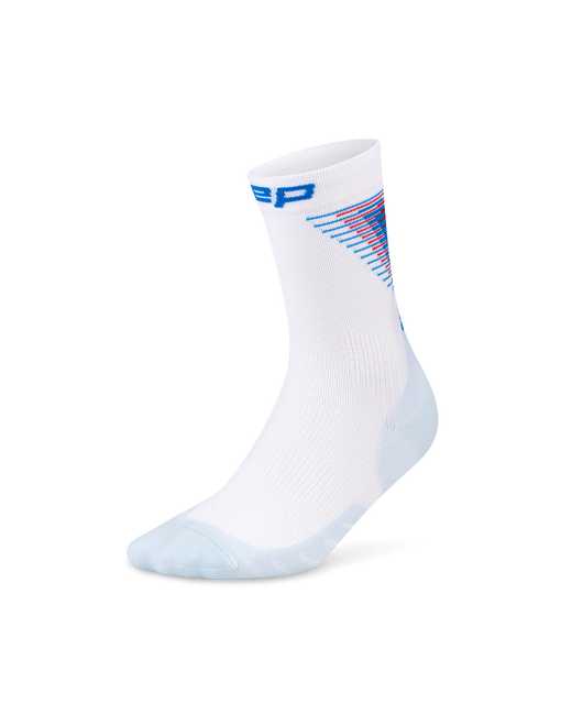 Șosete compresie CEP Run Edition Halo Mid Cut - alb/albastru | alergare