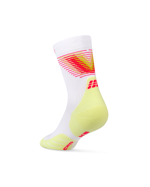 Șosete compresie CEP Run Edition Halo Mid Cut - alb/lime | alergare