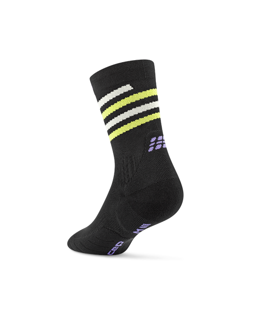 Șosete compresie CEP Run Edition Spiral Mid Cut W - negru/lime/mov | alergare