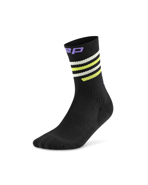 Șosete compresie CEP Run Edition Spiral Mid Cut - negru/lime/mov | alergare