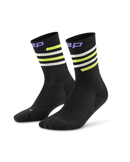 Șosete compresie CEP Run Edition Spiral Mid Cut W - negru/lime/mov | alergare