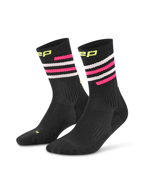 Șosete compresie CEP Run Edition Spiral Mid Cut - negru/roz/lime | alergare