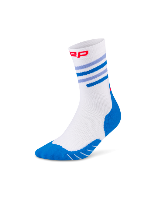 Șosete compresie CEP Run Edition Spiral Mid Cut W - alb/albastru/roz | alergare