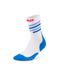 Șosete compresie CEP Run Edition Spiral Mid Cut - alb/albastru/roz | alergare