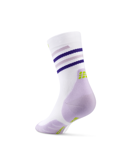 Șosete compresie CEP Run Edition Spiral Mid Cut W - alb/lila/lime | alergare