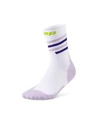 Șosete compresie CEP Run Edition Spiral Mid Cut W - alb/lila/lime | alergare