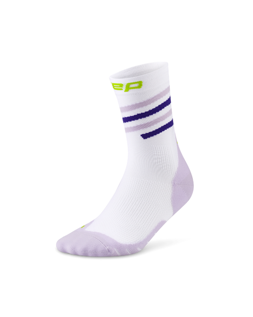 Șosete compresie CEP Run Edition Spiral Mid Cut W - alb/lila/lime | alergare