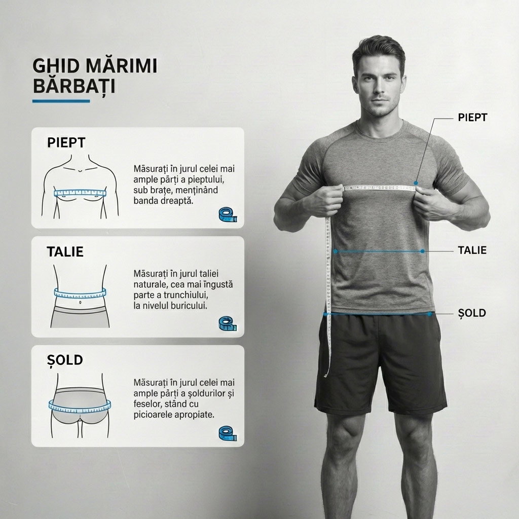 Ghid masuratori: piept, talie, sold