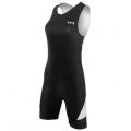 TYR Trisuit Competitor cu fermoar la spate negru-lime-albastru