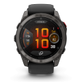 Garmin - epix Pro 51mm Gen 2X Sapphire smartwatch premium AMOLED - ramă din titanium si curea din silicon albă