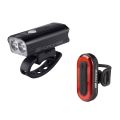 Force - Set lumini pentru bicicleta (far + stop) Force Express USB - negru