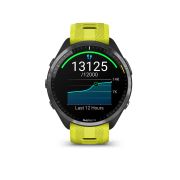 Garmin Forerunner 965 ceas multisport GPS AMOLED - gri titan DLC curea galbenă