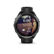 Garmin Forerunner 965 ceas multisport GPS AMOLED - gri titan DLC curea neagră