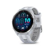 Garmin Forerunner 965 ceas multisport GPS AMOLED - argintiu titan curea albă
