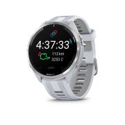 Garmin Forerunner 965 ceas multisport GPS AMOLED - argintiu titan curea albă