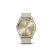 Garmin vivomove Trend - Ramă Cream Gold din oţel inoxidabil - carcasă French Grey - curea din silicon