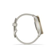 Garmin vivomove Trend - Ramă Cream Gold din oţel inoxidabil - carcasă French Grey - curea din silicon