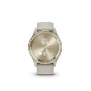 Garmin vivomove Trend - Ramă Cream Gold din oţel inoxidabil - carcasă French Grey - curea din silicon