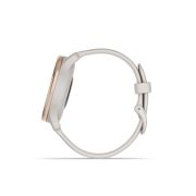 Garmin - vivomove Trend - Ramă Peach Gold din oţel inoxidabil - carcasă Ivory - curea din silicon