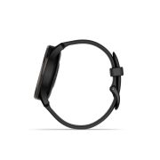 Garmin - vivomove Trend - Ramă Neagra din oţel inoxidabil - carcasa neagra - bratara silicon neagra