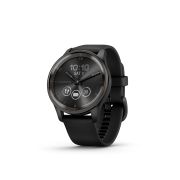 Garmin - vivomove Trend - Ramă Neagra din oţel inoxidabil - carcasa neagra - bratara silicon neagra