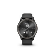 Garmin - vivomove Trend - Ramă Neagra din oţel inoxidabil - carcasa neagra - bratara silicon neagra