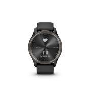 Garmin - vivomove Trend - Ramă Neagra din oţel inoxidabil - carcasa neagra - bratara silicon neagra