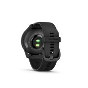 Garmin - vivomove Trend - Ramă Neagra din oţel inoxidabil - carcasa neagra - bratara silicon neagra