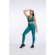 2XU - colanti compresie lungi femei Motion Print Mid Rise Compression Tights - verde inchis deep jade marled