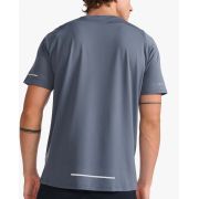 2XU - tricou tehnic pentru barbati Light Speed Tee - gri inchis turbulence argintiu reflectorizant