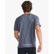 2XU - tricou tehnic pentru barbati Light Speed Tee - gri inchis turbulence argintiu reflectorizant
