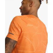 2XU - tricou tehnic pentru barbati Light Speed Tee - portocaliu Spiral negru reflectorizant