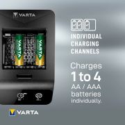 Varta - incarcator acumulatori LCD Smart Charger+ cu baterii incluse 4 x AA 2100 mAh