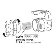 Varta - lanterna exterior Indestructible BL20 PRO - 6xAA/3xAA, protectie IP54 - 400 lumeni