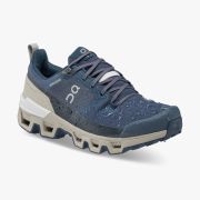 On Cloudwander Waterproof - pantofi alergare pentru femei - albastru navy maro deshis desert