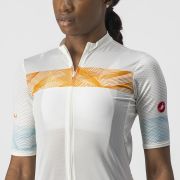 Castelli  - Tricou ciclism femei maneca scurta Fenice - Alb Portocaliu