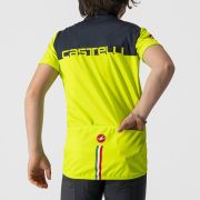 Castelli - tricou ciclism cu maneca scurta pentru copii Neo Prologo Jersey - verde electric lime albastru inchis savile