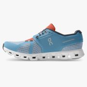 On Cloud 5 Push - pantofi sport pentru barbati - albastru Niagara Chambray alb portocaliu