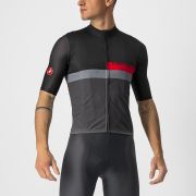 Castelli - Tricou ciclism barbati maneca scurta A Blocco - Negru Antracit Rosu