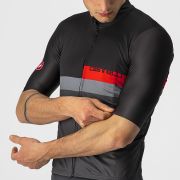 Castelli - Tricou ciclism barbati maneca scurta A Blocco - Negru Antracit Rosu