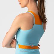 Castelli - maiou ciclism pentru femei Solaris Top - albastru deschis portocaliu