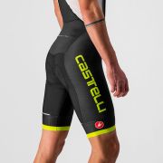 Castelli - pantaloni scurti pentru ciclism cu bretele Competizione Kit bibshorts - negru galben fluo