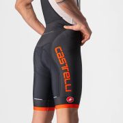Castelli - pantaloni scurti pentru ciclism cu bretele Competizione Kit bibshorts - negru portocaliu