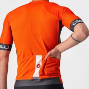 Castelli - tricou pentru ciclism cu maneca scurta Entrata IV - portocaliu antracit alb