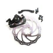 Frane Disc Mecanic Power Rush-550 Fata Sau Spate, Alu, disc160, Adaptor Fata180 Spate160, suruburi, complete, negre