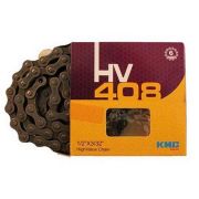 Lant KMC HV408, 112 zale, argintiu inchis - maro